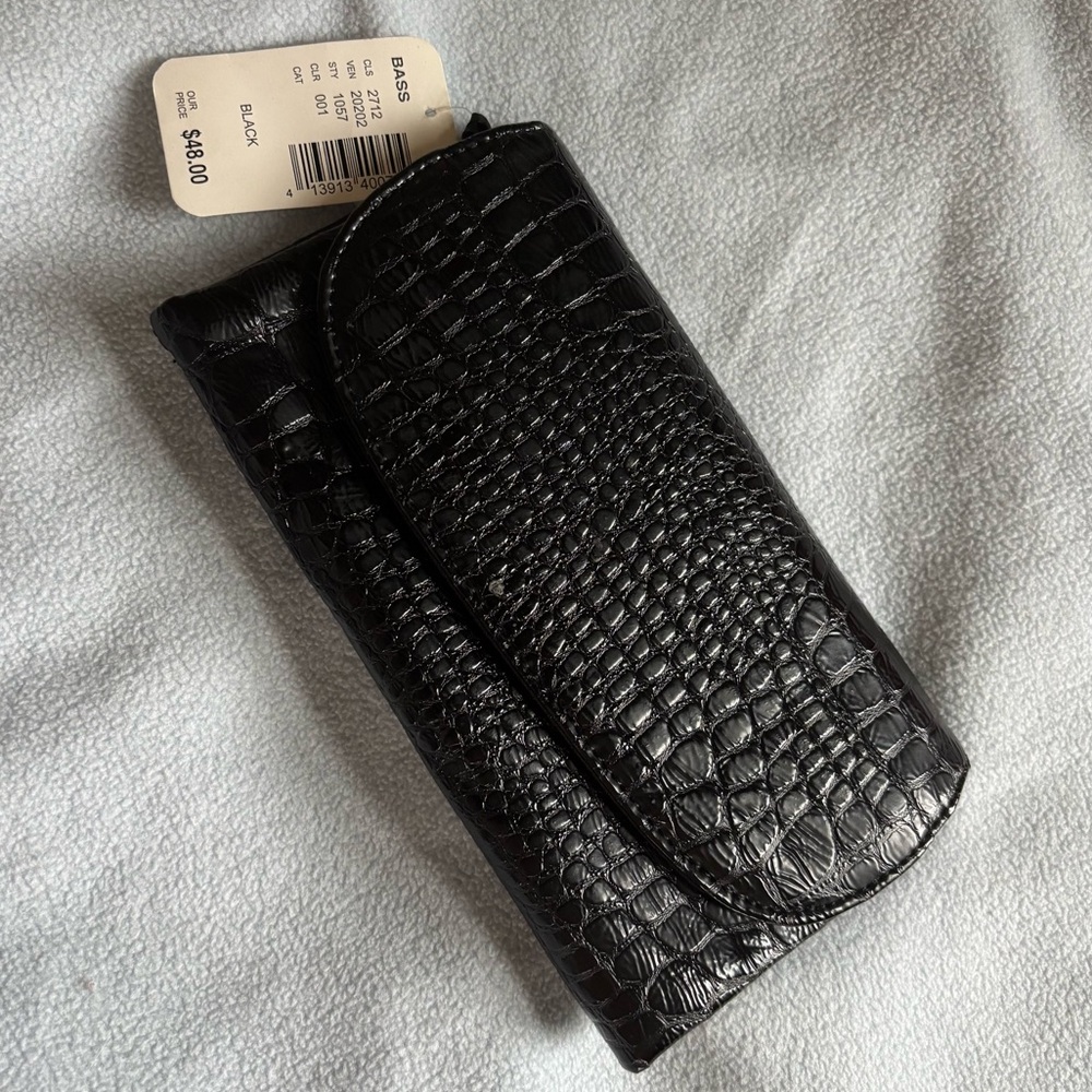 🖤 Bass Black Croco Trifold Wallet 🖤
